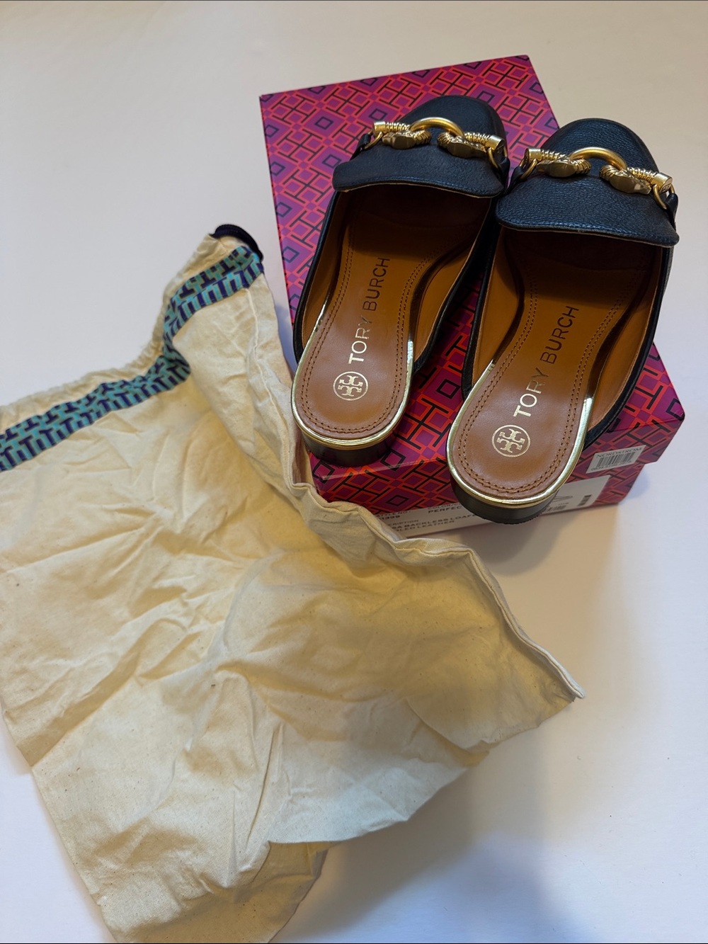 Tory Burch Jessa Backless Loafer Leather Black size 6 - Picture 10 of 12